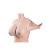Buste faux seins silicone, encolure ronde, décolleté dos