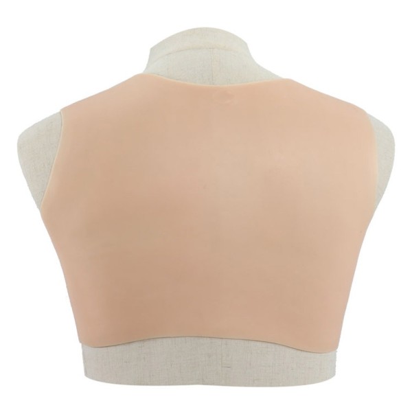Buste faux seins silicone, encolure ronde