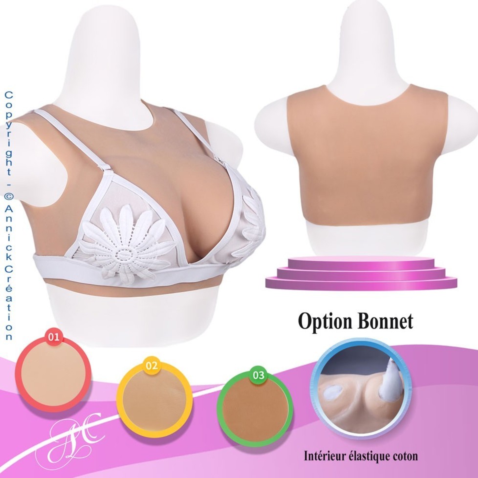 Buste faux seins, encolure ronde