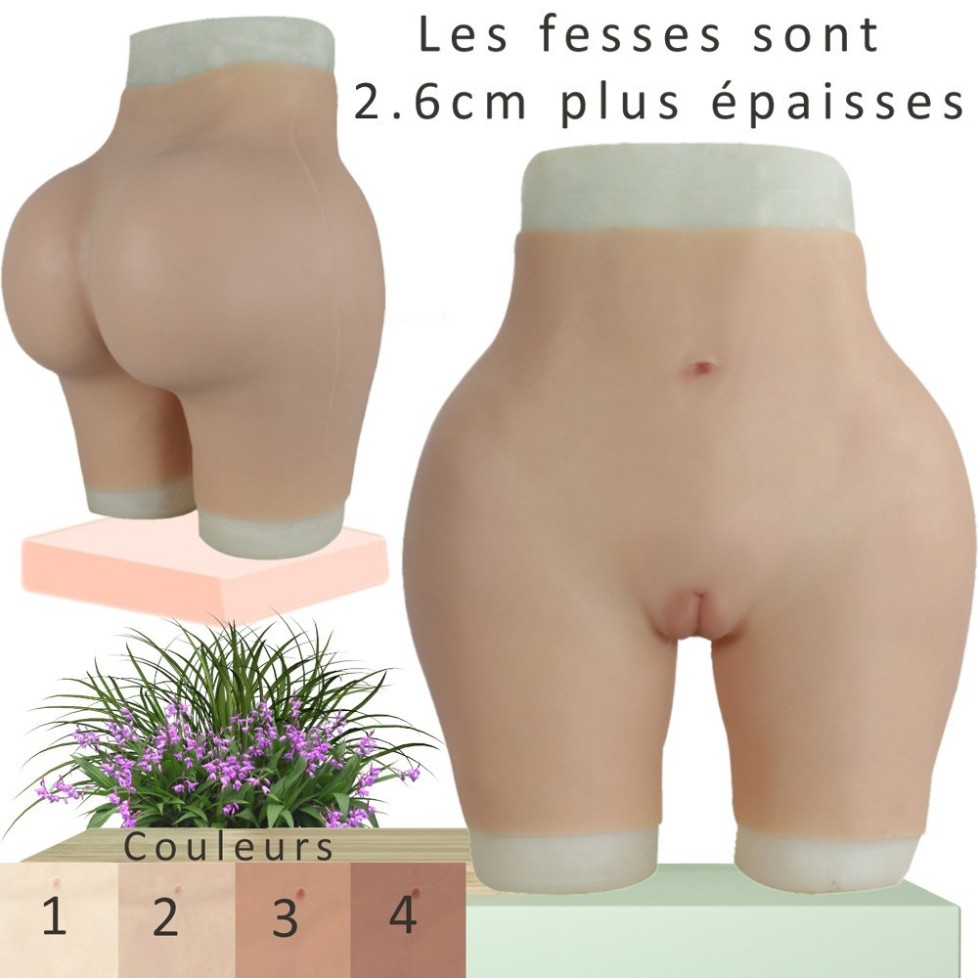 Panty rehausseur de fesses en silicone, faux vagin