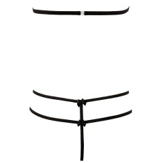 Soutien-gorge en dentelle noire avec bonnets détachables et string - R221125410