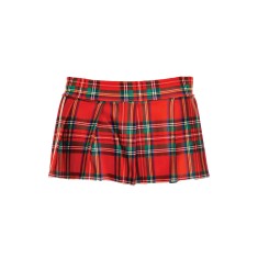 Mini-jupe plissée rouge style ecossais - ML25074RED
