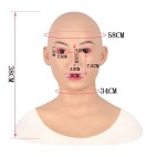 Masque réaliste en silicone tête pleine, avec plastron