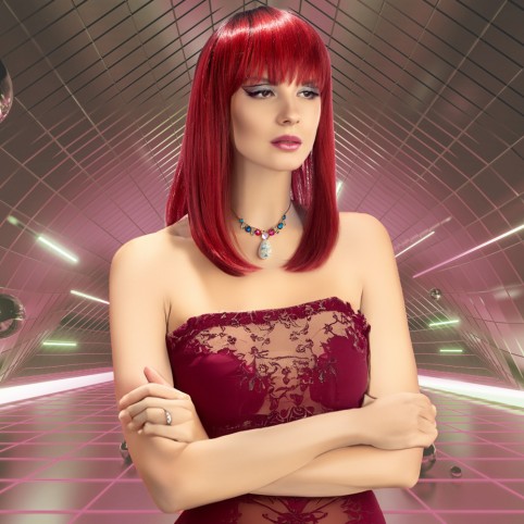 Perruque Elvira rouge - World Wigs