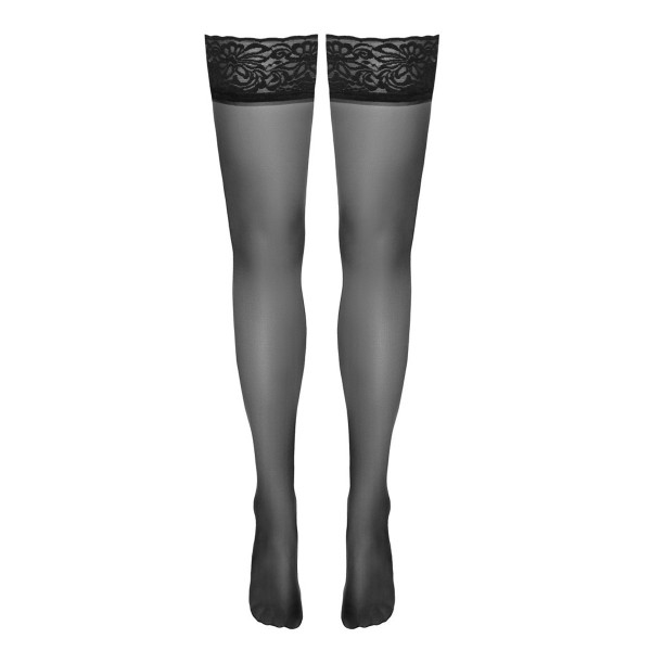 Bas autofixants noir Hold up 2 - Cotelli Legwear