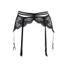 Porte-jarretelles tulle et dentelle noir V-10712 - Axami