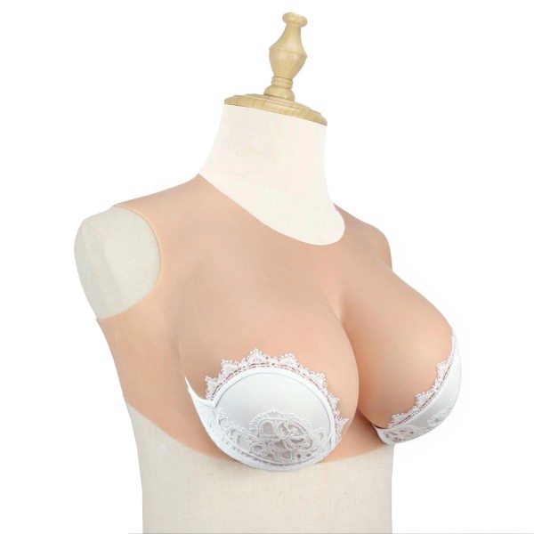 Buste faux seins, poitrine volumineuse, encolure ronde