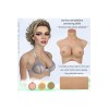 Buste faux seins new design, en silicone, col haut
