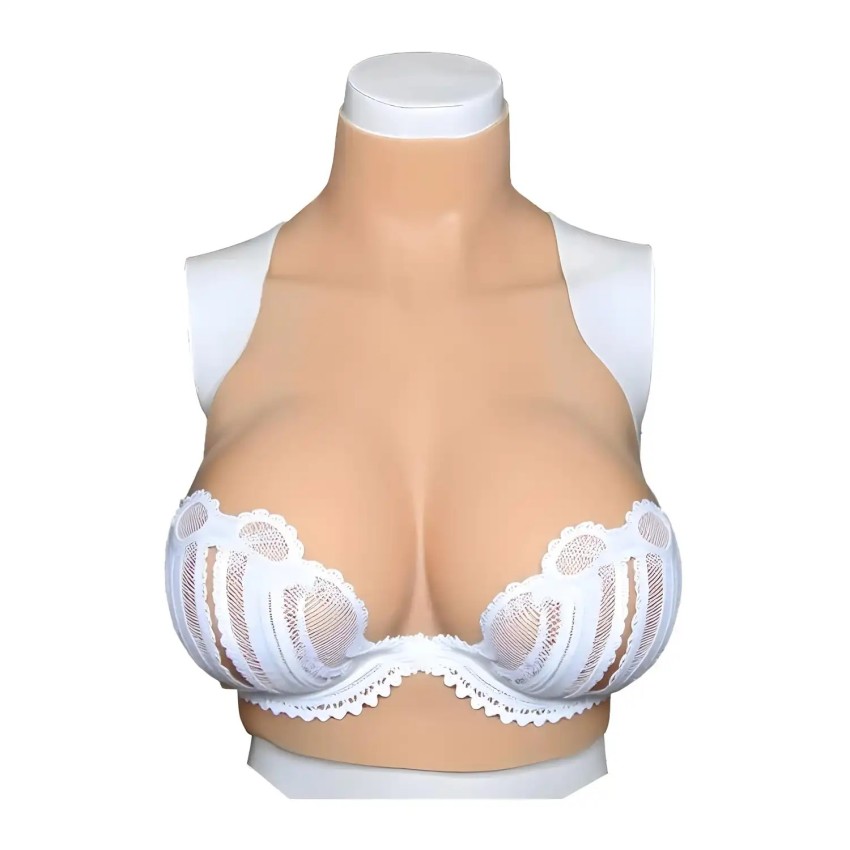 Buste faux seins plastron petit prix – col haut