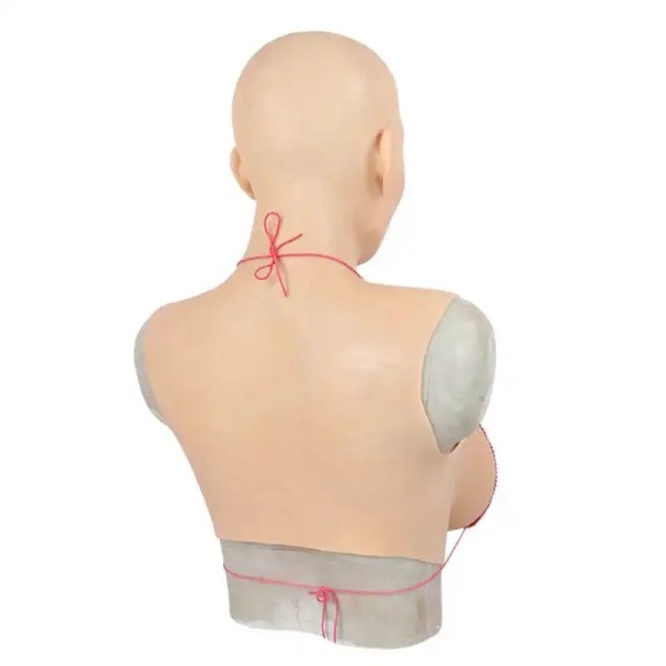 Buste faux seins réaliste, masque intégré