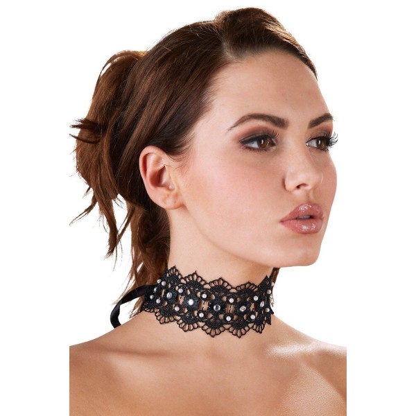 Collier brodé avec strass - Cotelli Accessoires
