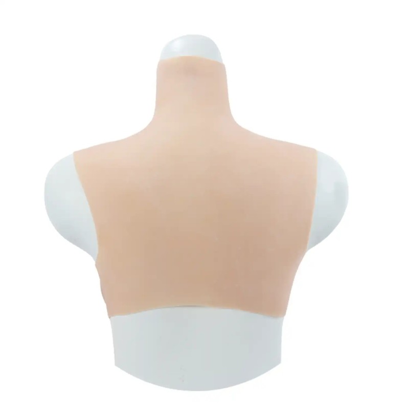 Buste faux seins, vaisseaux apparents, col haut