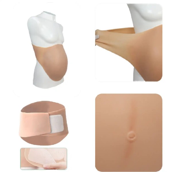 Buste long avec un faux ventre de grossesse