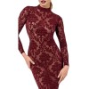 Robe midi Kink Royal en tulle bordeaux F384