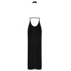 Robe longue en maille pailletée Onyx F372 - Noir Handmade