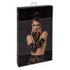Gants longs floqués Bondesque F361 - Noir Handmade