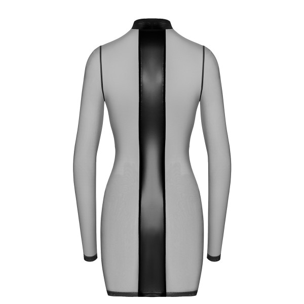 Mini robe tulle et wetlook Crossfire F369 - Noir Handmade