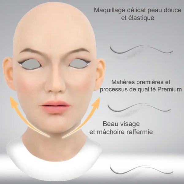 Masque féminin en silicone tête complète