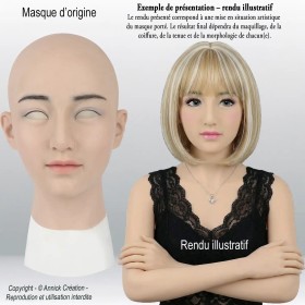 Masque réaliste en silicone, tête pleine