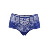 Tanga lacé dentelle taille haute Bleu - Litolu Lingerie