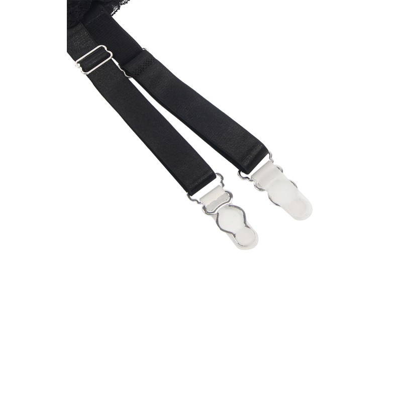 Porte-jarretelles et string Noir - Litolu Lingerie