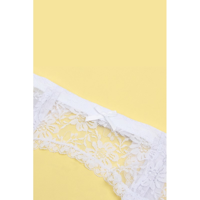 Porte-jarretelles et string Blanc - Litolu Lingerie