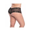 Shorty grande taille noire en dentelle 