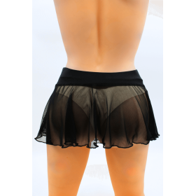 Mini jupe noire en résille transparente Stella 