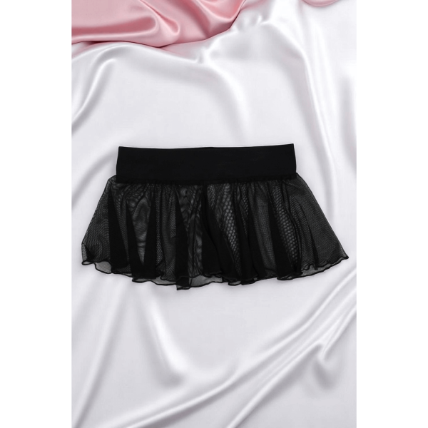Mini jupe noire en résille transparente Stella 