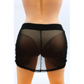 Jupe noire en résille transparente Maya 