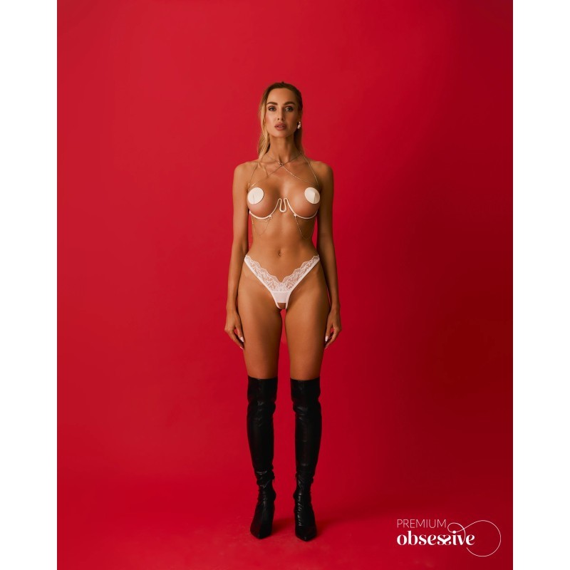 Lustique harnais soutien-gorge blanc PREMIUM