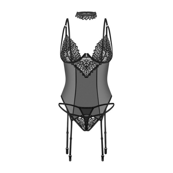 Donarella corset et string - Noir NP