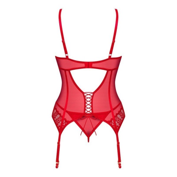 Ingridia corset et string - Rouge