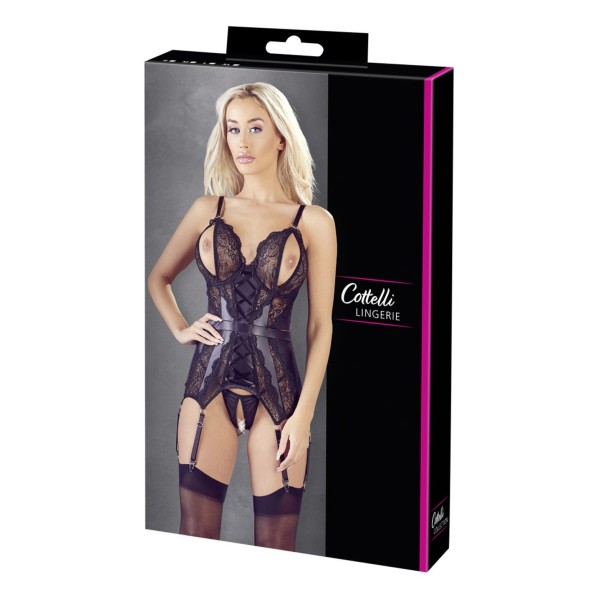 Bustier noir avec jarretelles amovibles 