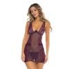 Nuisette violette et string assorti 