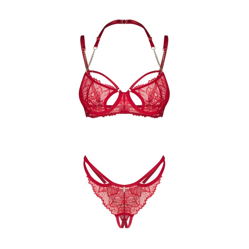 Matildea ensemble lingerie ouvert rouge