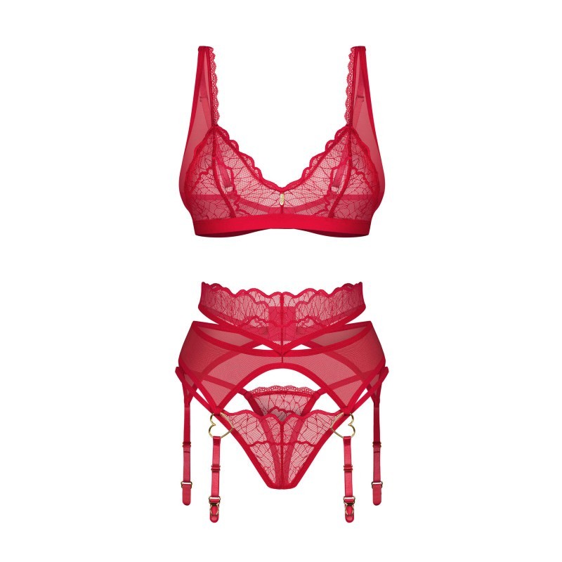 Cupide Desir ensemble 3 pièces - Rouge