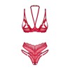Cupide desir ensemble 2 pièces ouvert - Rouge