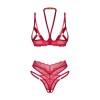 Cupide desir ensemble 2 pièces ouvert - Rouge