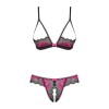 Tulia Ensemble ouvert 2 pcs - Noir et Fuchsia