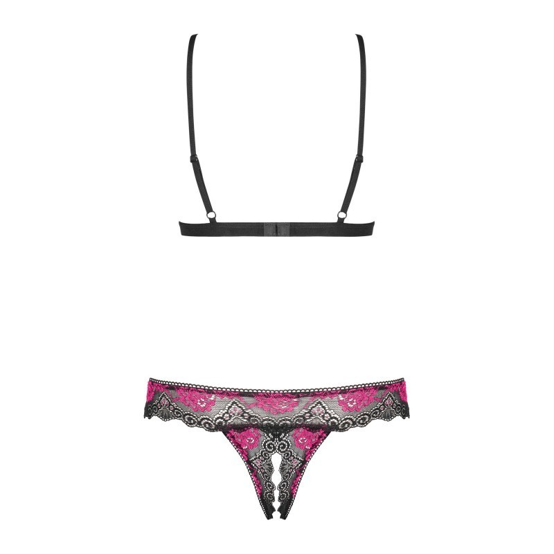 Tulia Ensemble ouvert 2 pcs - Noir et Fuchsia