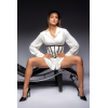 Serre taille et string noir 