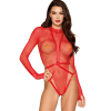 Ensemble 2 pièces, bodystring résille rouge et harnais 