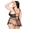 Babydoll grande taille noir et string assorti 