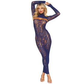 Ensemble 2 pièces top manches longues et robe bleu marine 