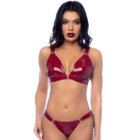 Ensemble 2 pièces en vinyle bordeaux 