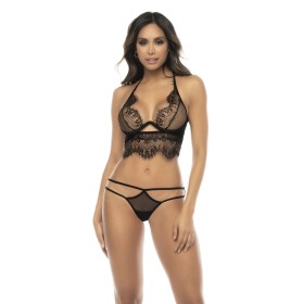 2 en 1 Nuisette et ensemble 2 pièces en dentelle et résille, soutien gorge avec armatures, string et une jupe 