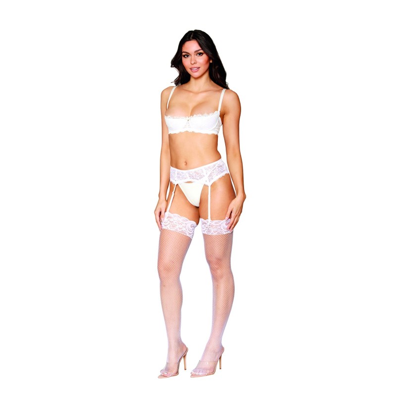 Soutien-gorge Demi-seins à armatures en fine dentelle blanche 