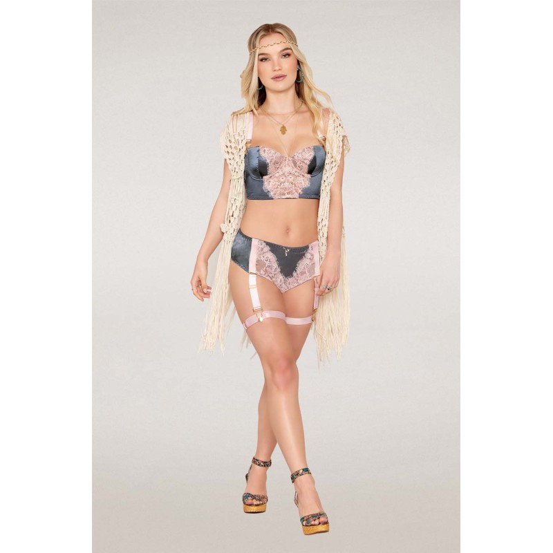 Ensemble soutien-gorge et culotte porte-jarretelles vintage 