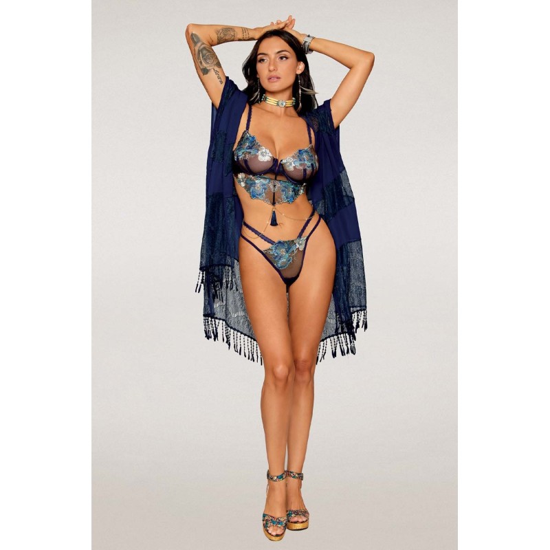 Ensemble soutien-gorge avec chainettes amovibles et string  